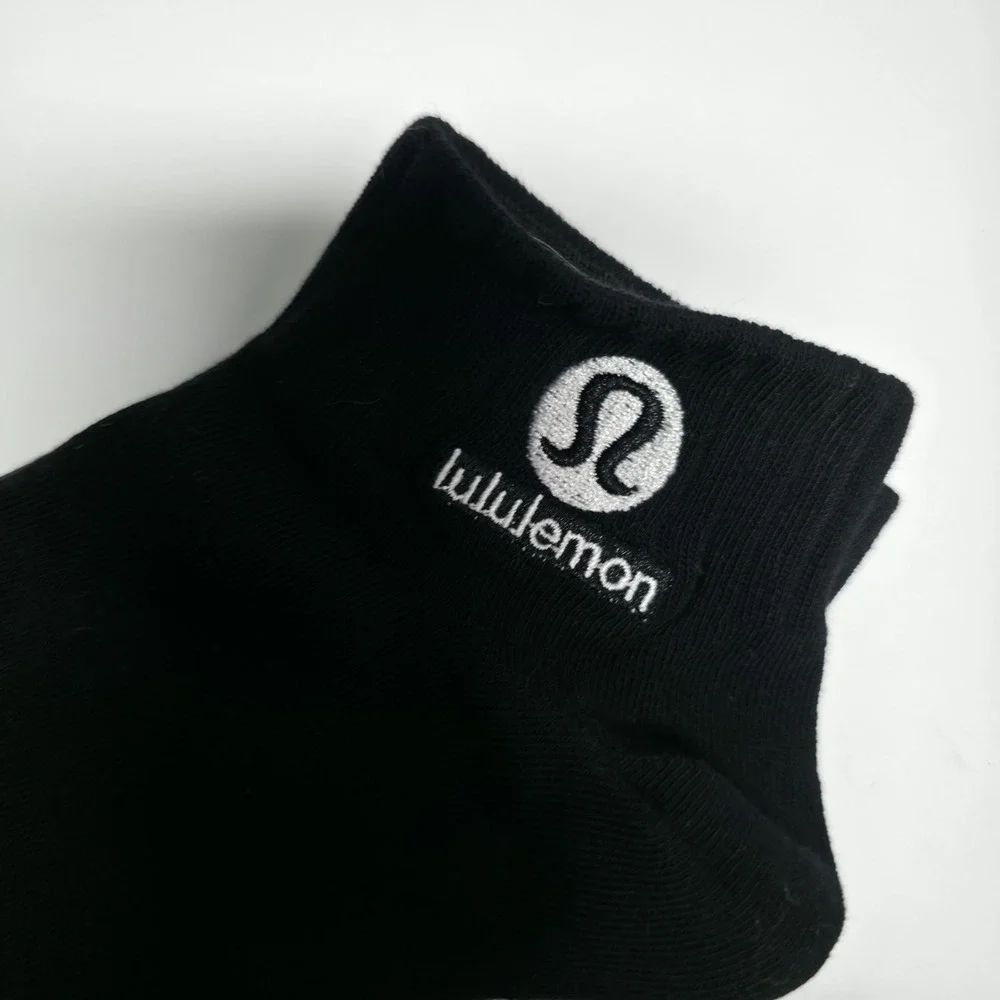 Lululemon Daily Stride Crew Socks Black Logo Size S/M Pack Of 3 New